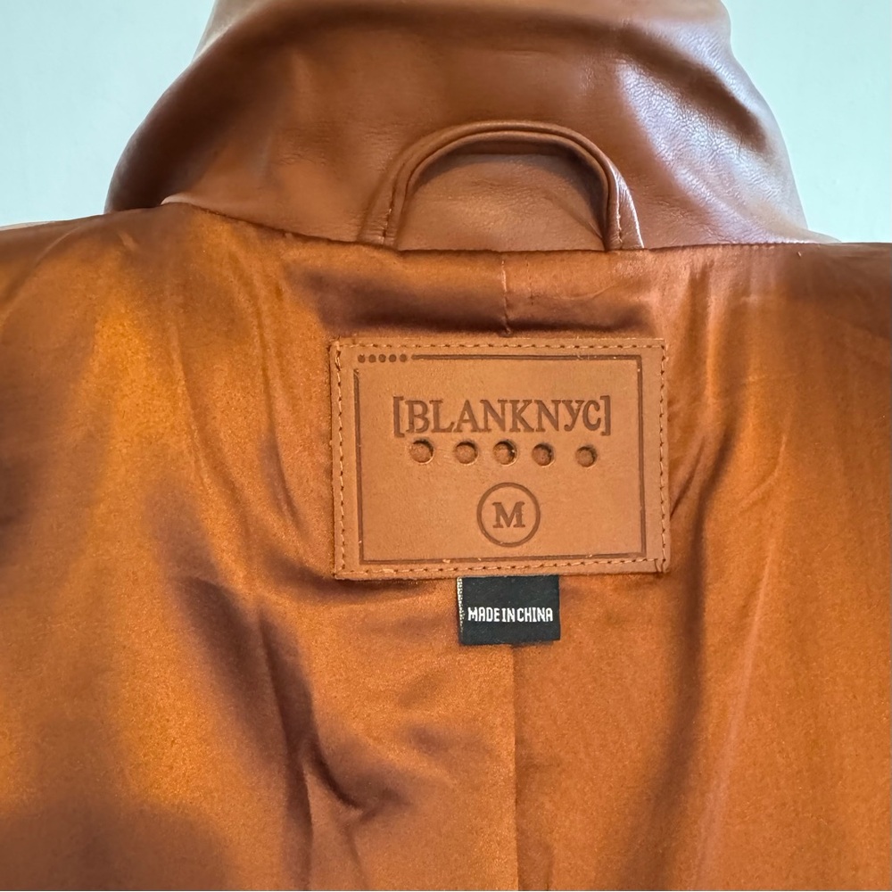BLANKNYC Faux Leather Double-Breasted Blazer โ Rich Mocha - Picture 12 of 12